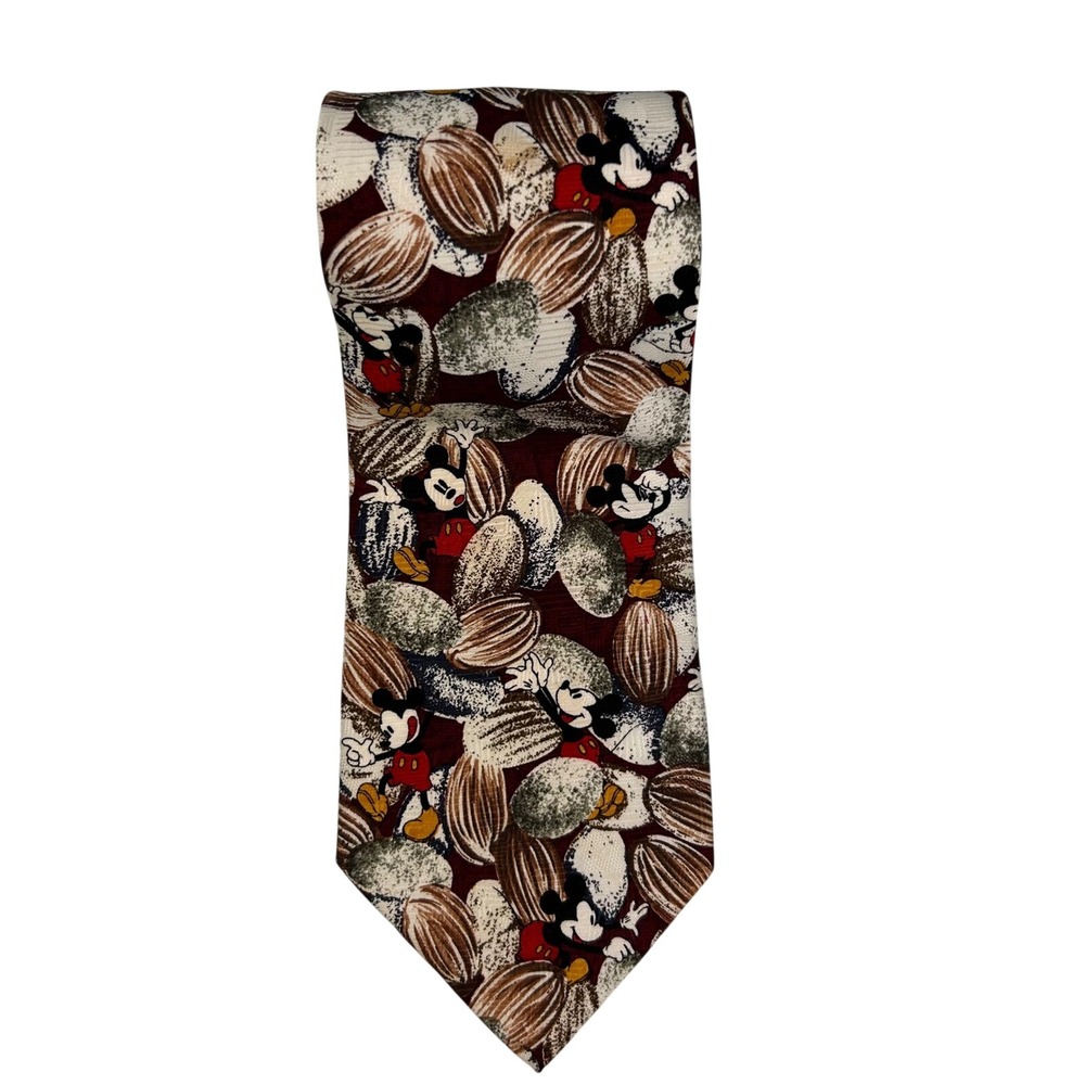 Mickey Unlimited Mens Mickey Mouse Novelty Tie Burgundy Tan 556131-4286‎